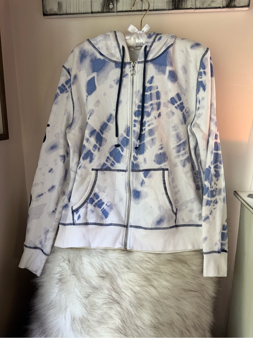 Victoria’s Secrets Zip Up Hoodie - BlueTye Dye